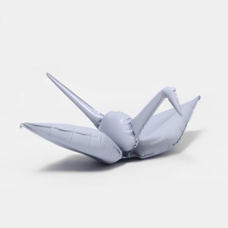 Foil ball 25 "Crane, origami", white colors, under the air
