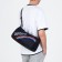 Sports bag with lightning, long belt, black/blue/tricolor color