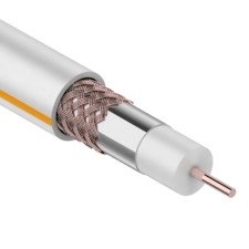 Bay Cable Coaxial Sat 50 M, Cu/Al/Cu, 75%, 75om, 100m, Indoor, White Rexant