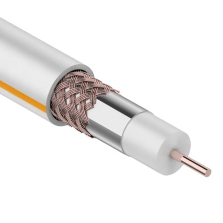 Bay Cable Coaxial Sat 50 M, Cu/Al/Cu, 75%, 75om, 100m, Indoor, White Rexant