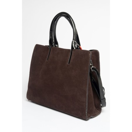 Bag Tout Women, Natural suede, Ludor Brown, 33x10x27 cm-3