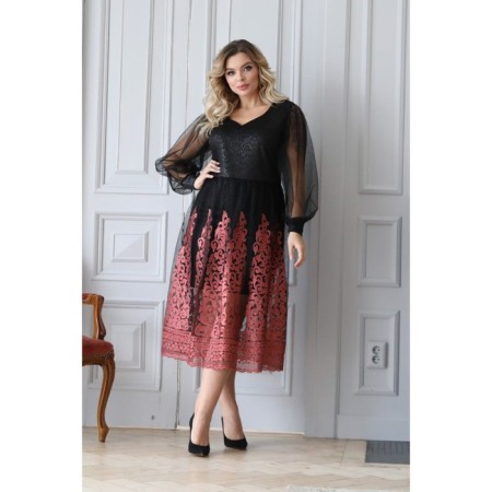 Women's dress, size 56, black color, pink