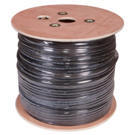Bay cable twisted steam U/UTP, CAT 5E, PE, 4PR, 24AWG, OUTDOOR, Solid, black, with a cable 305m, Rexant-1