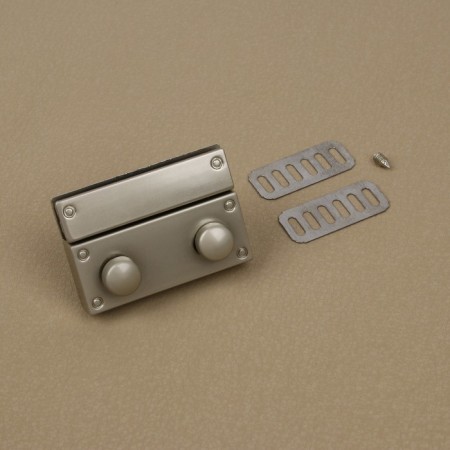 Bag's fastener, 4 × 2.8 cm, pearl silver color-2
