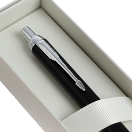 Ballpoint pen Parker IM Essential K319 Matte Black CT M 1.0 mm, brass body, blue ink-3