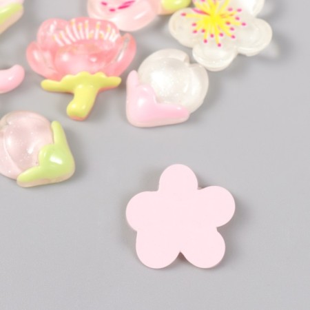 Decor for creativity plastic "Blocked tulip" Gloss Mix 2.4x2.4 cm-2