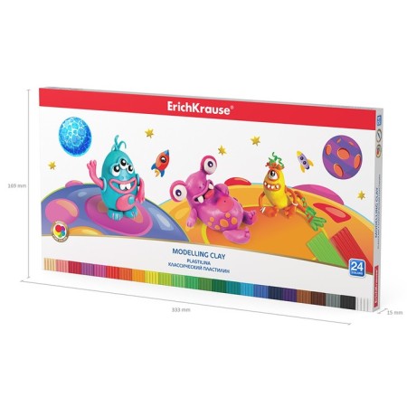 Plasticine 24 colors, Erichkrause Cosmic Monsters, Premium, Stack, 432 g-5