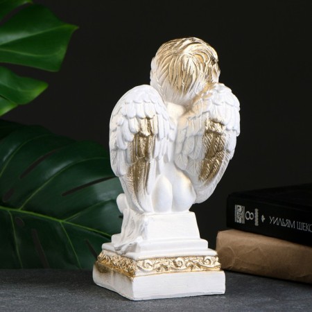 Figure "Angel on the pedestal" White 25x14x12cm-2