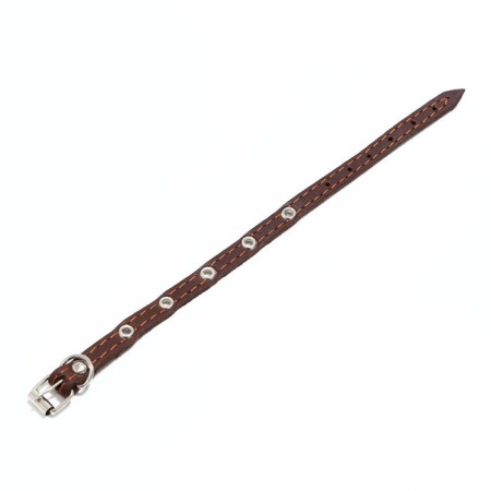 Collar leather single-layer, dimensionless 30 x 1 cm, Osh 19-27 cm, brown-2