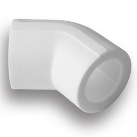 Aqualink square, polypropylene, d = 40 mm, 45 °-6