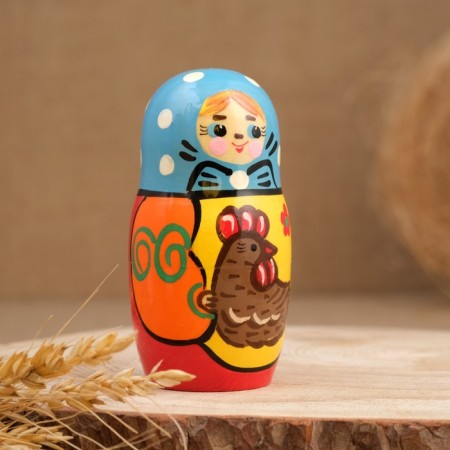 Matryoshka "Compound", birds, 5 puppet, 15 cm, mix-2