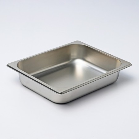 Gastrootiness 1/2 of stainless steel, 65 mm, 32.5 × 26.5 × 6.5 cm, thickness 0.8 mm