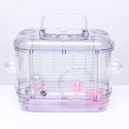 A cage for rodents with filling, 32 x 21 x 25 cm, pink-9