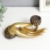Polystone candlestick for 1 candle "hand with lotus" 9.4x21.5x7 cm