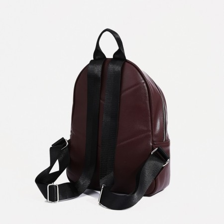 A backpack with a zipper, Medvedkovo, external pocket, brown color-2