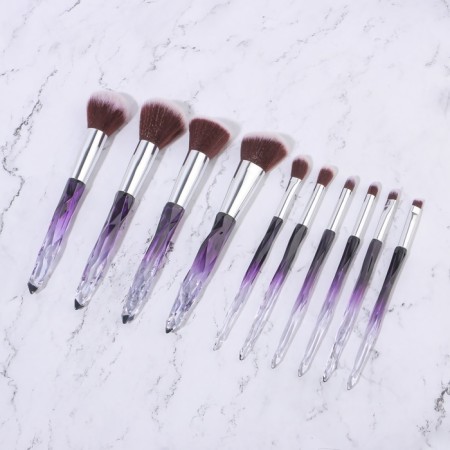 A set of makeup brushes "Luminous", 10 objects, PVC - cover, black/purple color-8