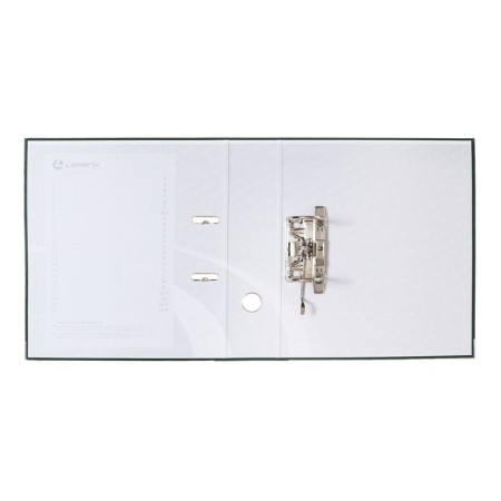 A4, 75 mm registrar, calligrata, PVC, embossing "Len", metal edging, pocket for a spine, collected, green, mix-4