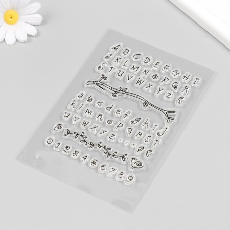 Stamp for creativity Silicon "English alphabet and twig" 16x11 cm-1