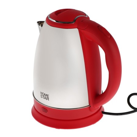 Electric kettle Homestar HS-1028, metal, 1.8 l, 1500 watts, silver-red-1