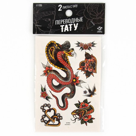 Talent school translated tattoos snake, with a skull-3