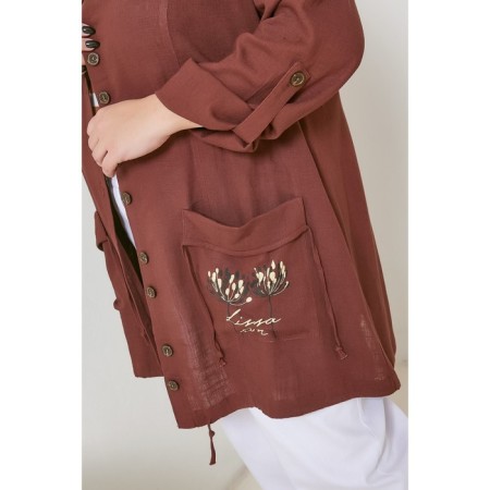 Women's tunic, size 56, brown color-5