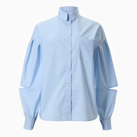 Women's blouse Minaku: Casual Collection Blue color, river 46-5