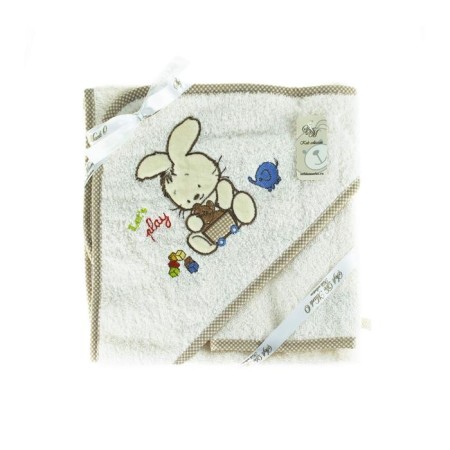 Fanny Bunny corner towel, size 80x80 cm, beige color