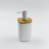 Joy Home liquid soap dispenser, plastic, white with bamboo