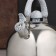 A kettle with a stainless steel whistle “marble”, 3 l, a fixed handle, chrome color