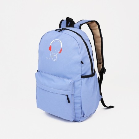School backpack from lightning textiles, 3 pockets, wallet, lilac color-3