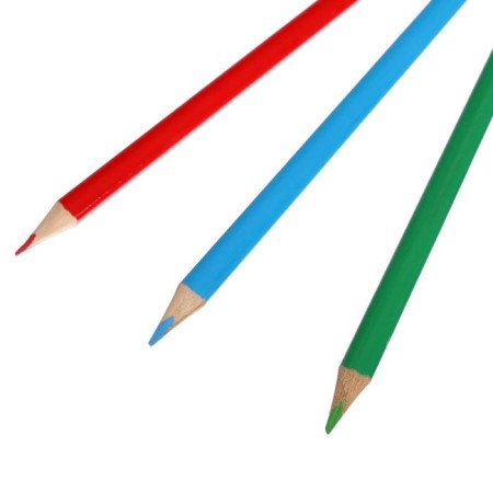Pencils colored 12 colors, wooden, triangular body, in a cardboard box-3