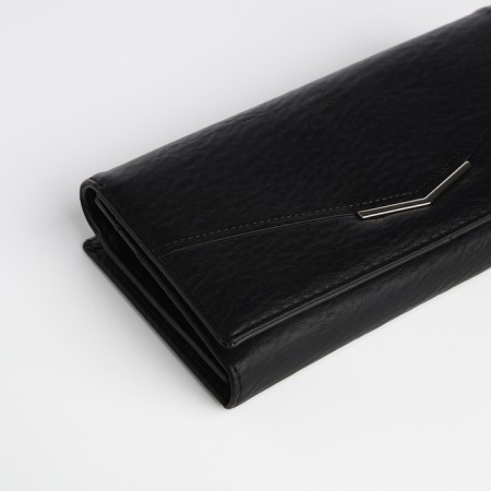Women's wallet on a magnet, black color-2
