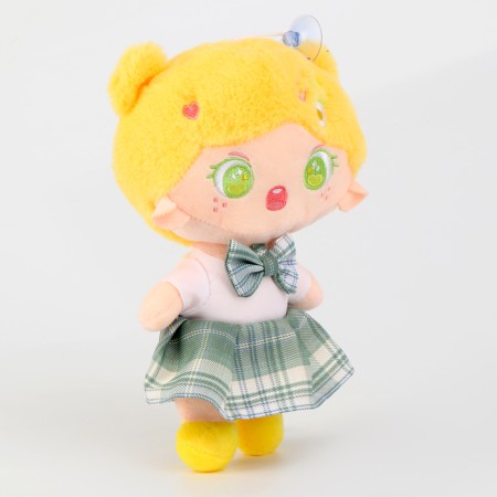 Soft toy "doll" with a hairpin, 25 cm, yellow color-1