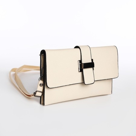 Bag-clate on magnet, long belt, white color-2