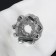 Clutch for a scarf “Bows with beads”, white color in silver