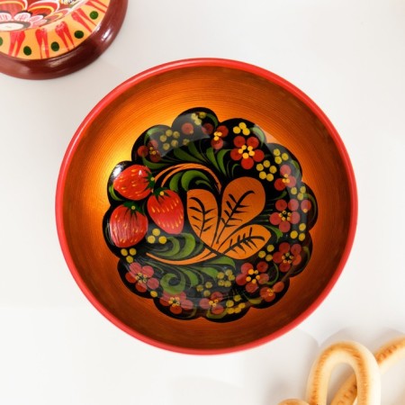 Salad bowl, medium, 14 × 7.5 cm, Khokhloma-6