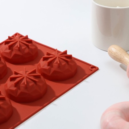 Baking uniform "Crystal", silicone, 8 cells, 29 × 17 × 2.2 cm, d = 5.5 cm, brown color-1