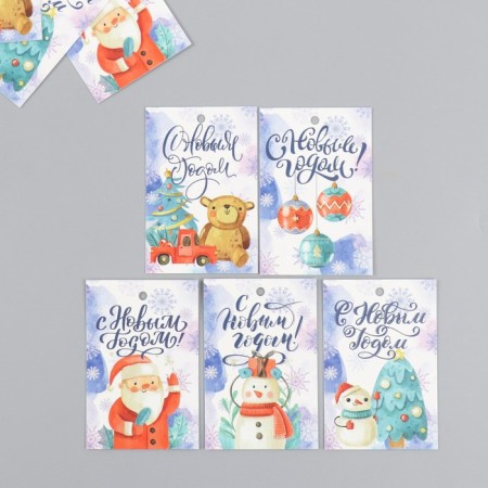 Cardboard "Snowflake" set 10 pcs (5 types) 4x6 cm