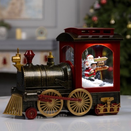 LED figure "steam locomotive" 31 × 24 × 15 cm, plastic, AAX3 batteries (not in the kit), USB, white glow