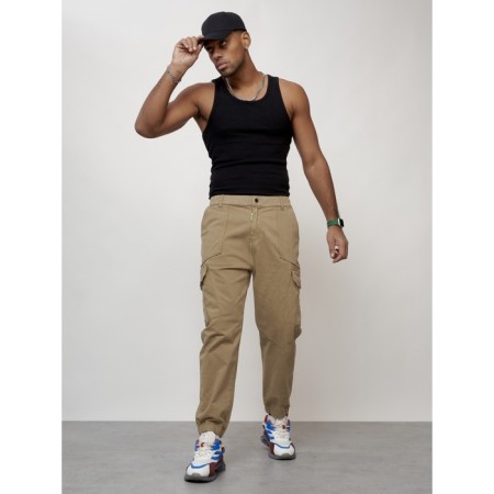 Cargo jeans men, size 44, beige color-1