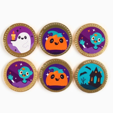 Halloween: Chocolate coins in a bag of "Fun Halloween"-1
