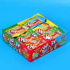 Acidic chewing gum with liquid caramel 