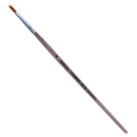 Nylon brush No. 4, flat, wooden handle-1