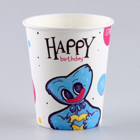 A one -time paper glass "Happy Birthday", 250 ml-2