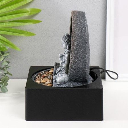 The desktop fountain from the network, backlight "Buddha under the Moon" 18x18x24 cm-3