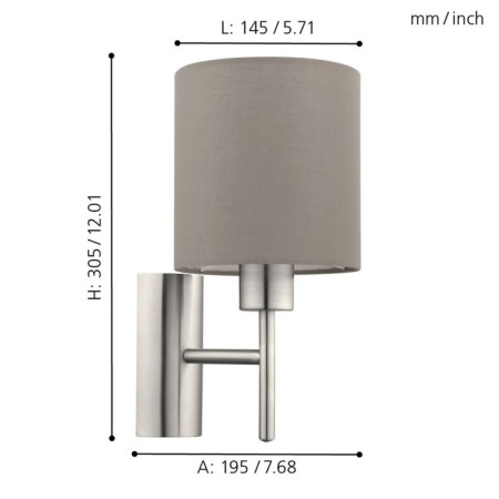 Bra Maserlo 1x60W E27, nickel, beige 14.5x14.5x30.5 cm-2