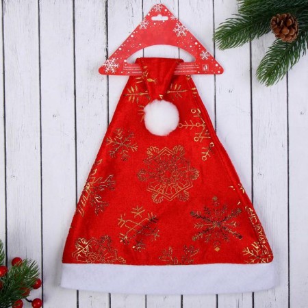 New Year's cap "Golden Snowflakes" 39x27 cm, red-3