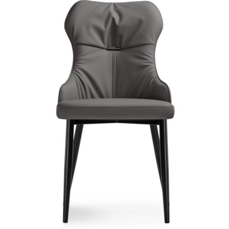 Stool on a metal frame Neli Metal/Eco -leather, Black/Gray 48x61x90 cm-1