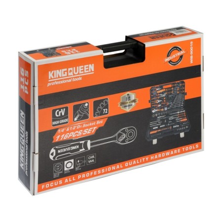 Set of instruments Universal Kingqueen, 72 teeth, 1/2 1/4 ", 116 items-3