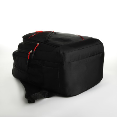Youth backpack from lightning textiles, 5 pockets, black/red color-4